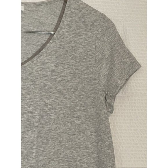 Pure J Jill Women's Relaxed Short Sleeve Pullover V Neck Tee Heather Grey - Picture 6 of 7